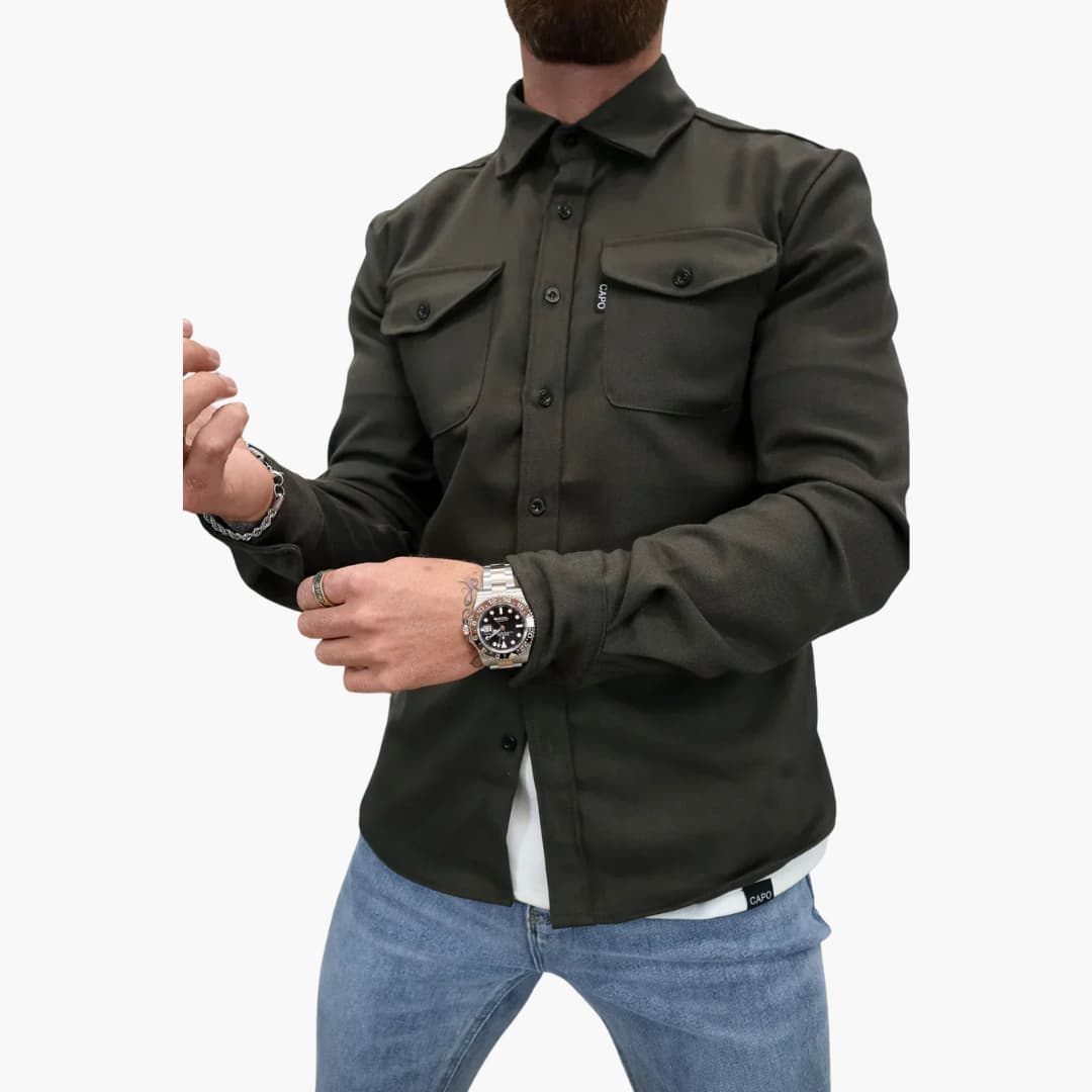 LUXE GIACCA A CAMICIA CON ABBOTTONATURA